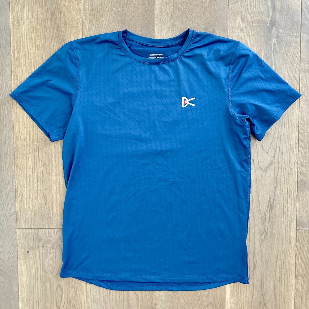 District Vision Air-Wear Tech Running Tee, Navy, Men's Medium